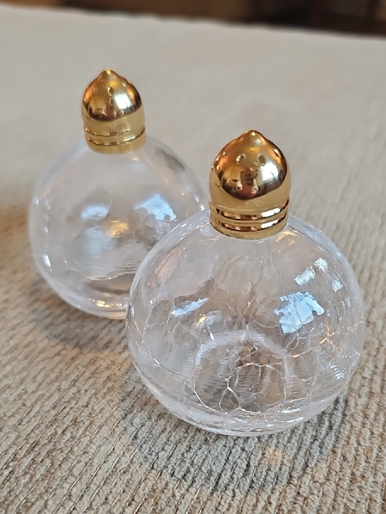 Pottery Barn Other - Pottery Barn Salt & Pepper Shakers With Crackled Glass Details